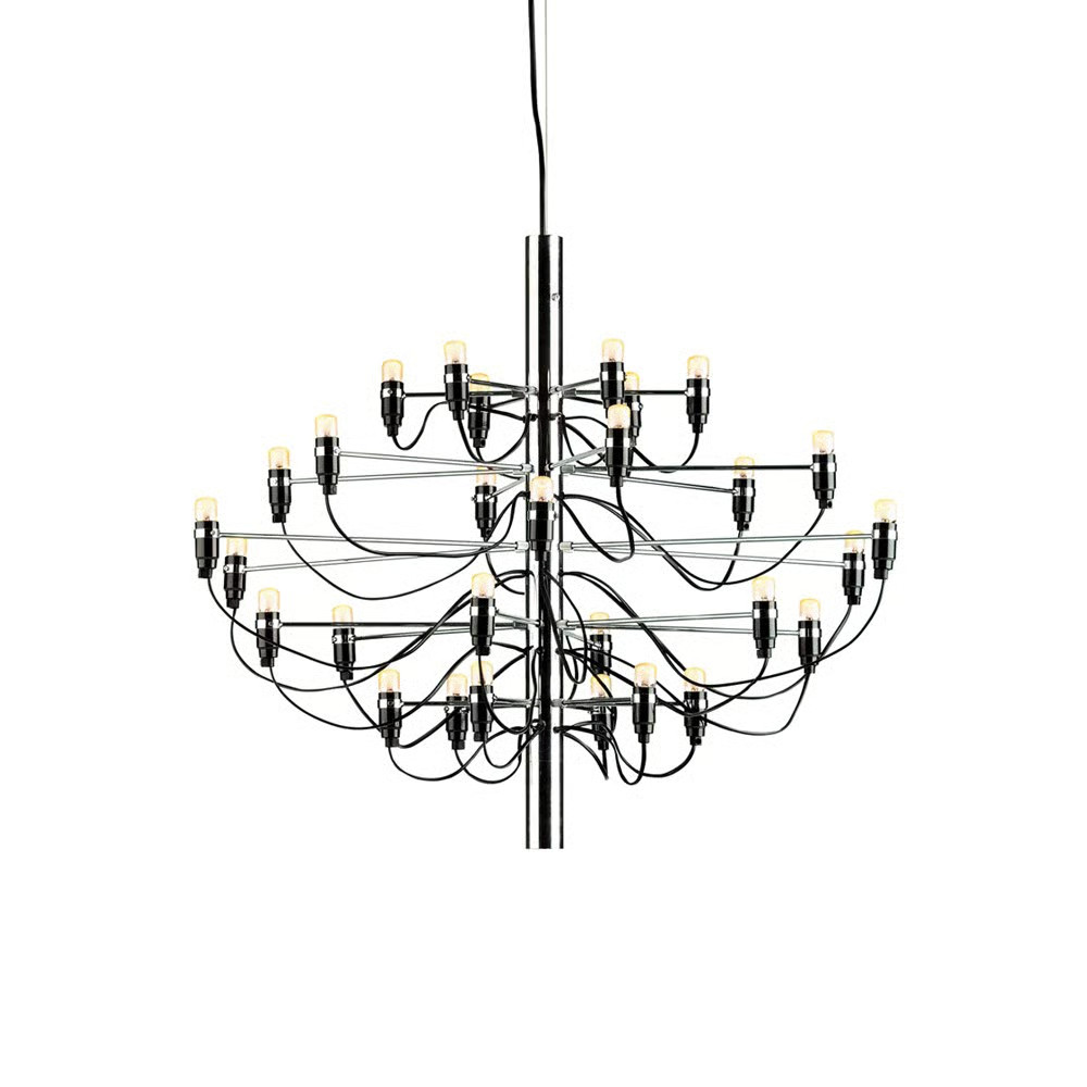 Flos 2097 Sarfatti LED kroonluchter Chroom met 30 lampen