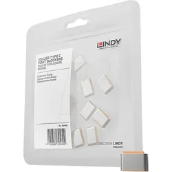LINDY 40440 - USB-C-Port Schloss (10x Schlösser), orange