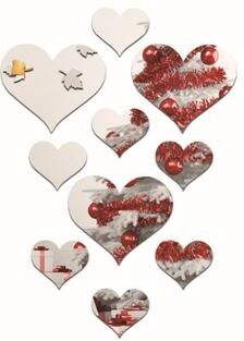 Fusion Finds Acrylic Mirror Wall Stickers Heart Wall Decor Set For Bedroom, Living Room & DIY Home Decoration red