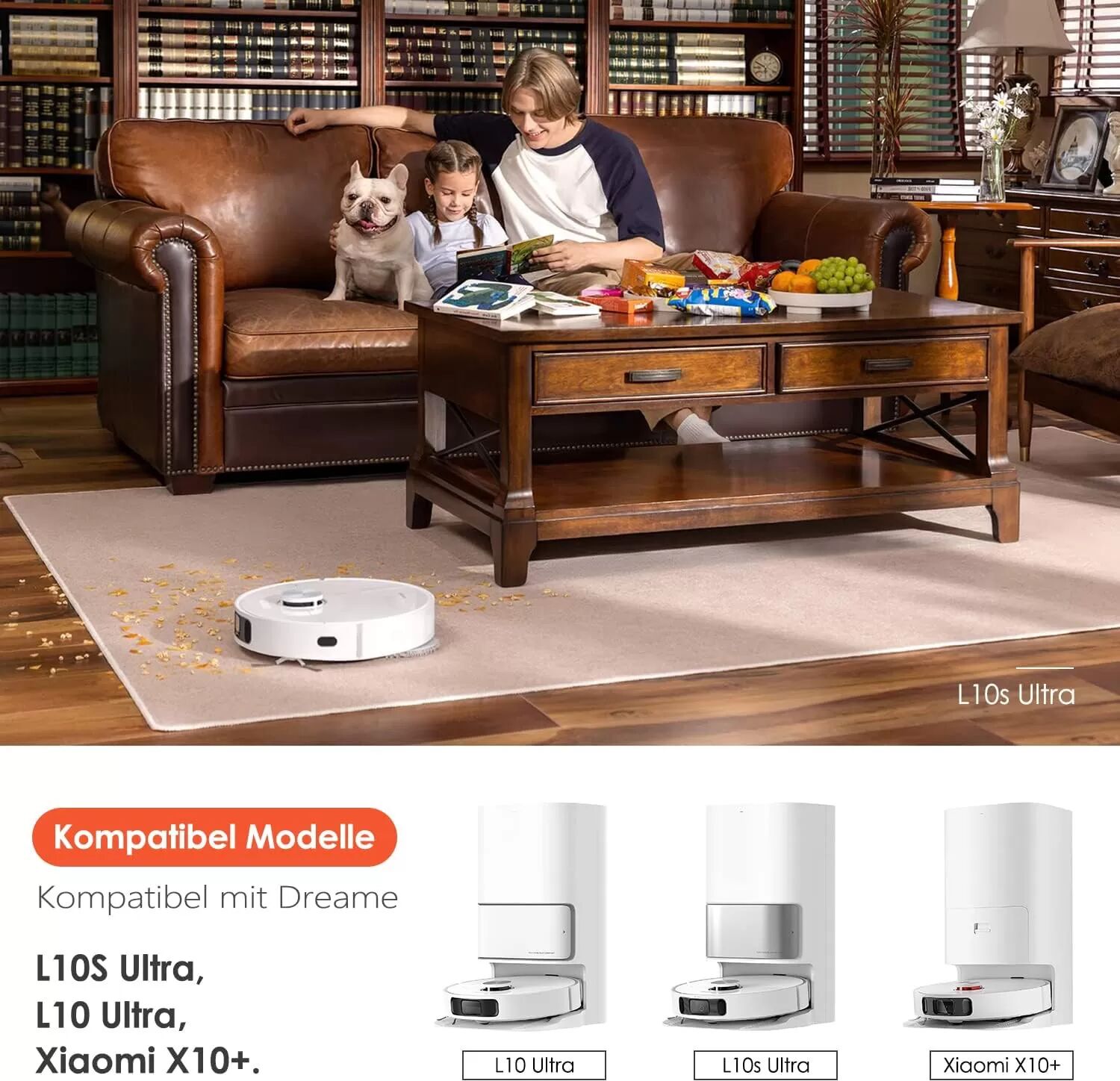 INF Ersatzzubehör-Set für Xiaomi X20+/Dreame X40 Ultra Roboterstaubsauger, 8 Staubbeutel, 4 Nasswischpads