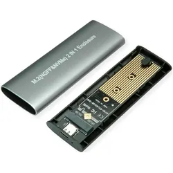 Value Externes SSD-Gehäuse, M.2, NVMe zu USB 3.2 Gen 2 Typ C (M.2), Festplattengehäuse, Silber