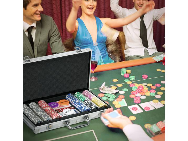 SPORTNOW Coffret Poker 500 Jetons Tapis Feutre