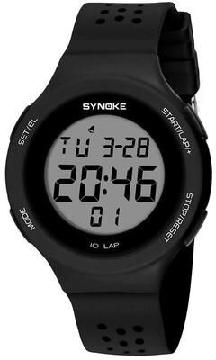 Everyday Crate SYNOKE 67866 Waterproof Sports Watch Digital LED Swimming Silicone Strap Watch black