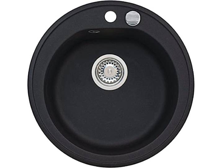 ALVEUS GRANITAL Spüle NIAGARA 10 in CARBON mit Pop-up-Siphon/Ausschnitt Ø 490 mm/Granitspüle