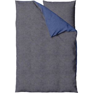 Setex Bettwäsche Wendebettwäsche, blau, grau, Feinbiber, Kissenbezug 80x80 cm und ein Bettbezug 200x200 cm