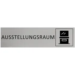 CombiCraft Aluminium Türschild Ausstellungsraum 165x45mm mit 3M-Tape zur Befestigung, einfache Kennzeichnung von Räumen und Bereichen