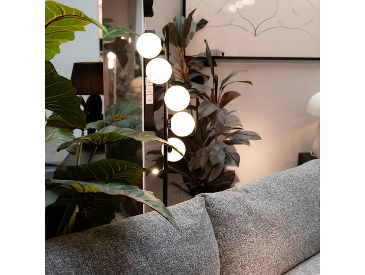 Design vloerlamp Scala Balls, zwart, Woon-/ Eetkamer, Glas, Design, vloerlamp