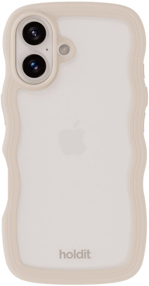 Holdit iPhone 16 Wavy Cover - Beige / Transparent