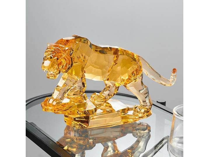 Statue de tigre en cristal acrylique, décorations de bureau à domicile, sculpture d'œuvres d'art, artisanat de luxe, cadeaux d'œuvres d'art créatives