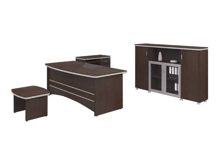 Xlmoebel Büromöbel-Set Elegantes Büromöbel-Set aus Holz mit Tisch und Schrank, (4-tlg., Schreibtisch, Couchtisch, Beistelltisch, Schrank), Hergestellt in Europa