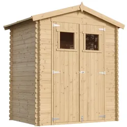 HOLZHAUS GARTENHAUS M367+M367G - mit imprägniertem BodenB196xL136xH218 cm/ 1.98 m2