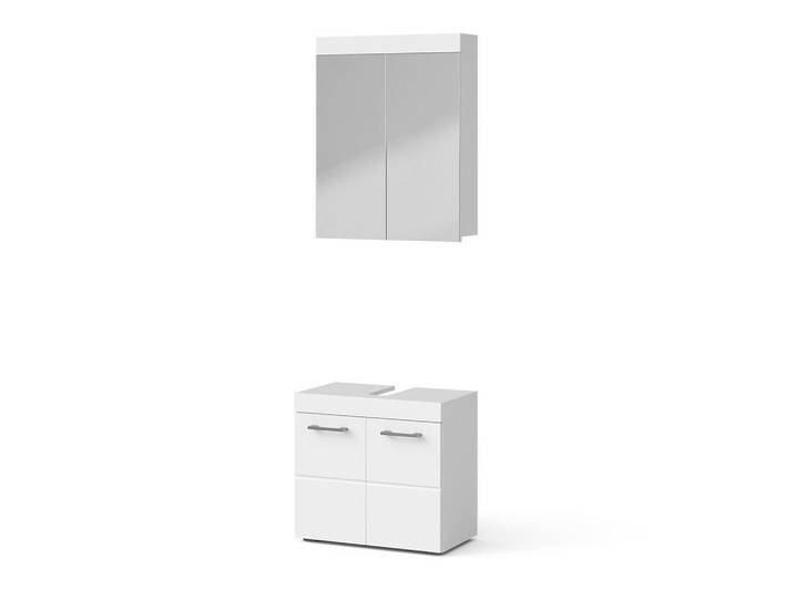 Vicco Badmöbel-Set Luna, Weiß, 2-teilig, 5 Fächer, nicht einzeln stellbar,Rechteckig, 60x56x34 cm, Badezimmer, Badmöbelsets & Badmöbelserien, Badmöbel-Sets