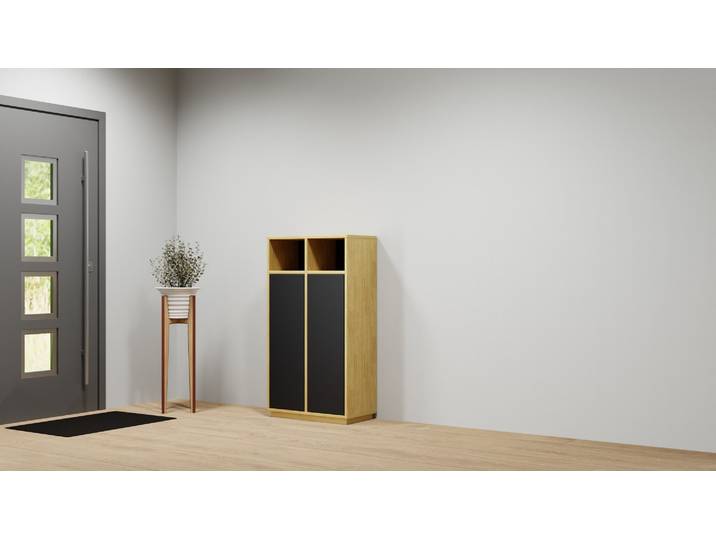 Highboard aus Holz Eiche Natur geölt