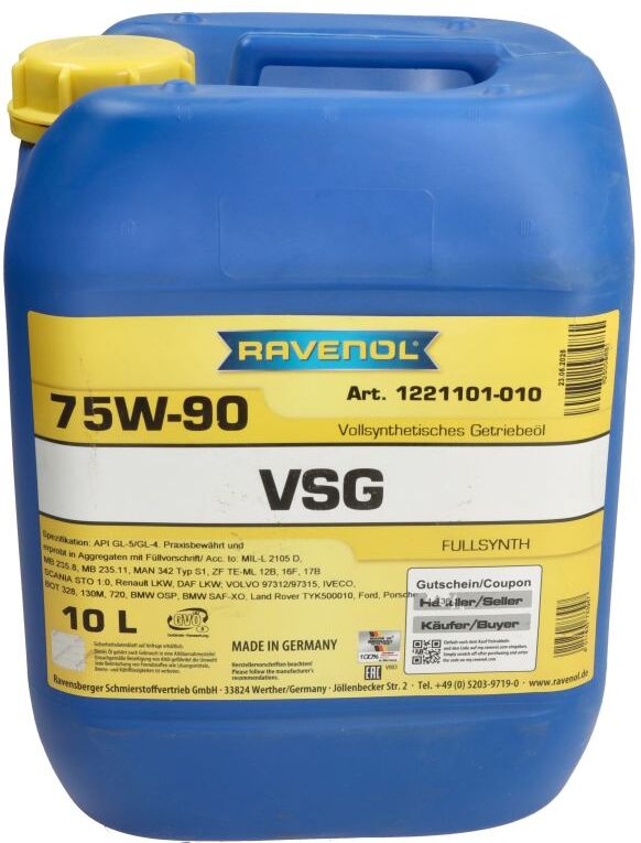 Ravenol Olio per cambio 1221101 VSG 75W90 10L
