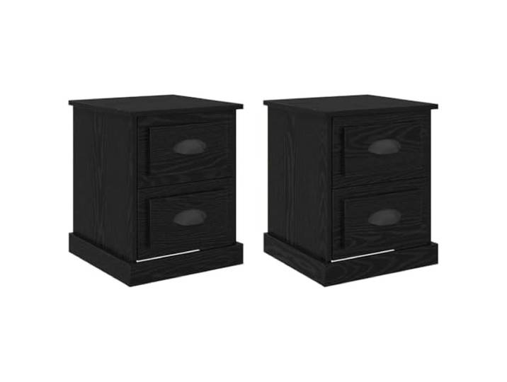 Heofavd Nachttisch 2er Set Schwarz Eichen-Optik 39 x 39 x 47,5 cm