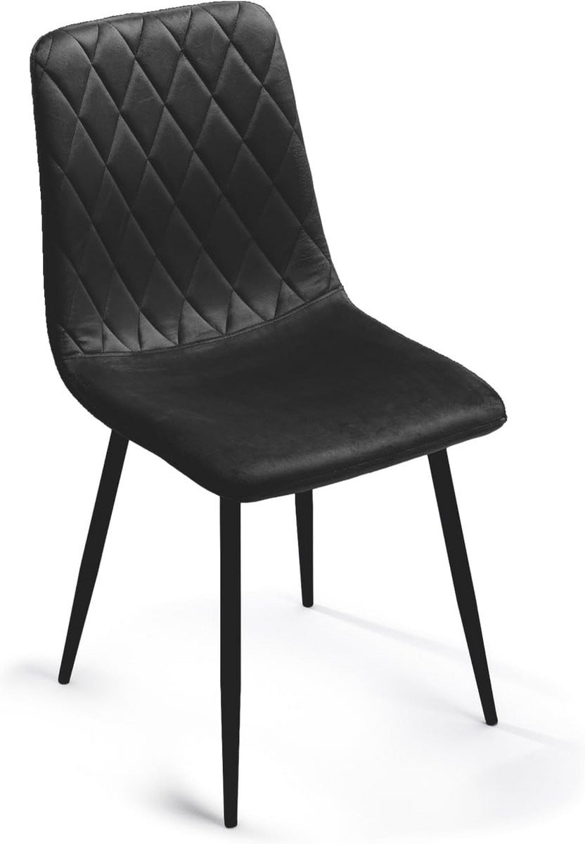 Elegante Fluwelen Eetkamerstoel met Luxe Design en Metalen Onderstel