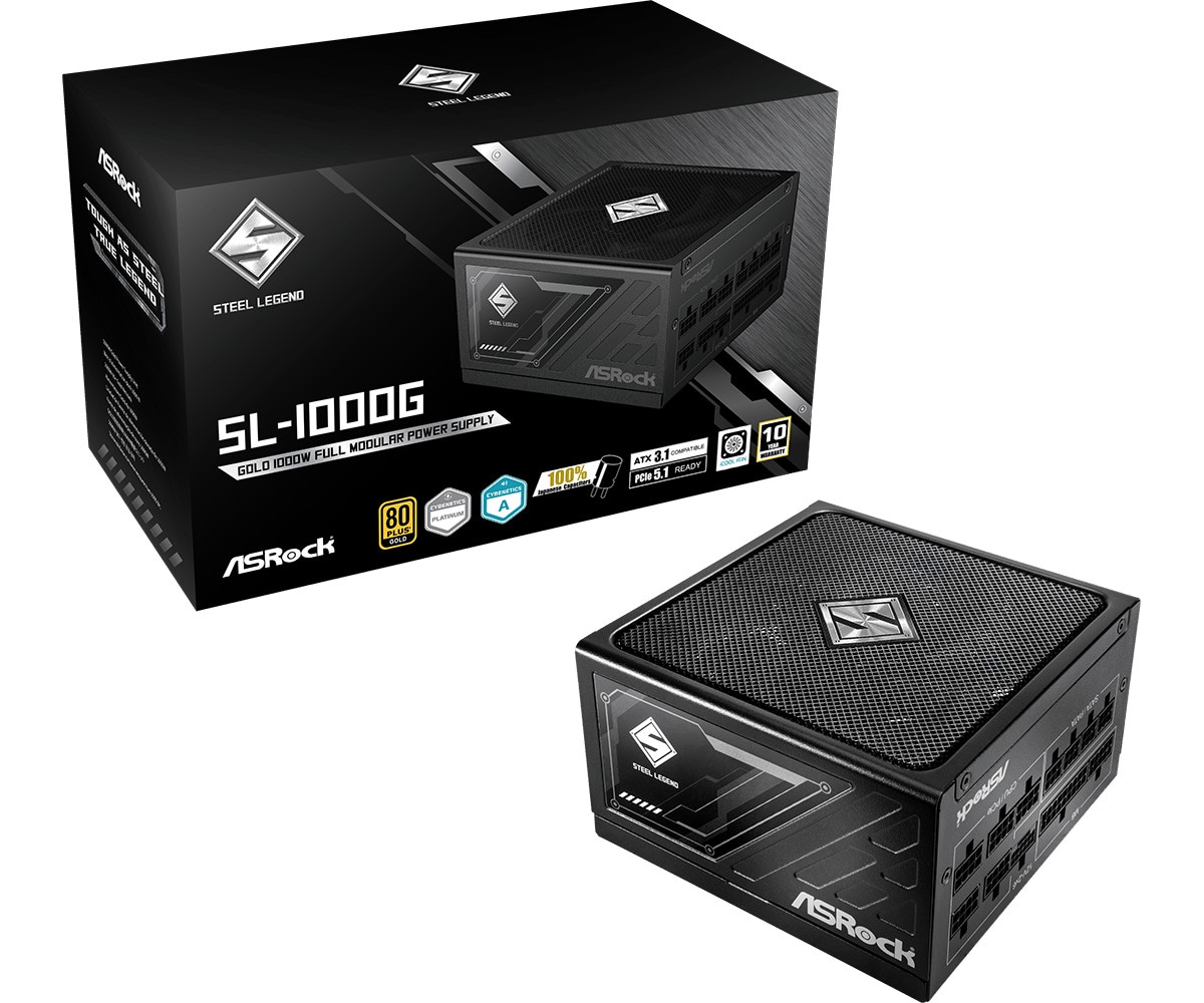 ASRock Steel Legend 1000W Gold Gaming Netzteil modular ATX 3.1 PCIe 5.1 90-UXS100-GFEAAA