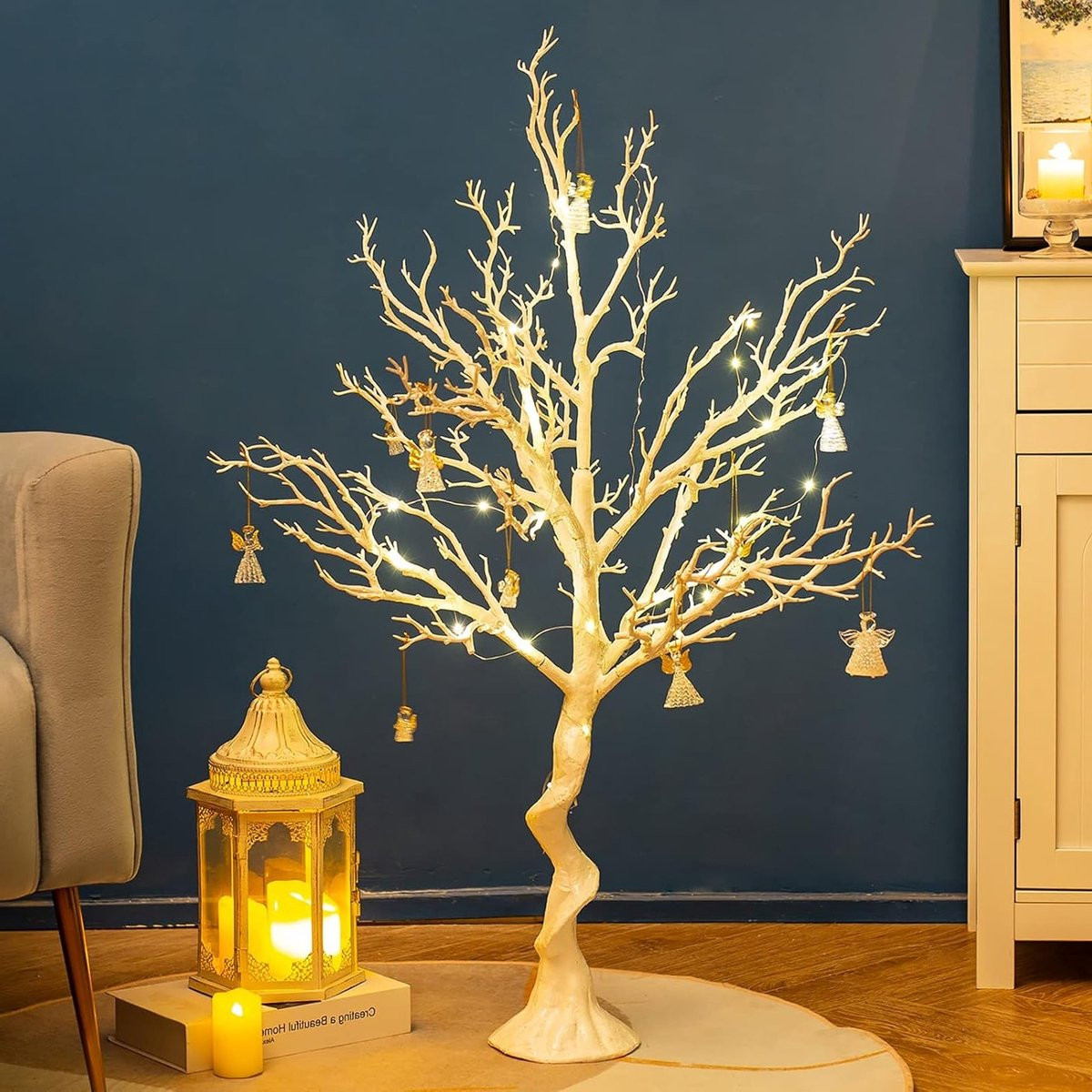 Witte Takkenboom van 105 cm voor Pasen en Feestdagen