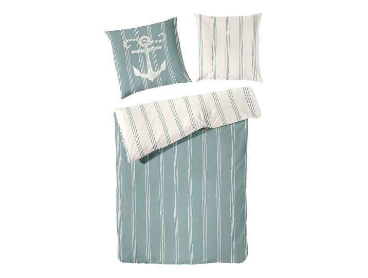 Parure de lit renforcée Anchor 135 x 200 cm + oreiller 80 x 80 cm Blanc/Vert/Bleu layette