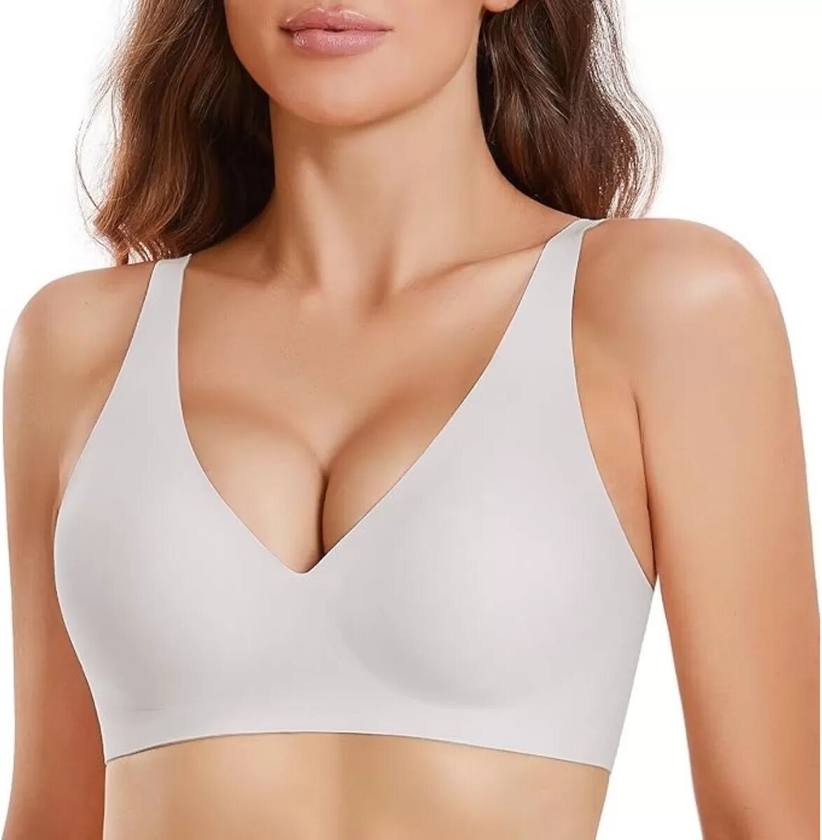 INF Nahtloser kabelloser Damen-BH Größe XL - Weicher Komfort & Halt für den Alltag Weiß