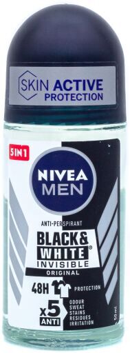 Nivea Deodorant Men Black & White Invisible Roll On 50 ml 50 ml