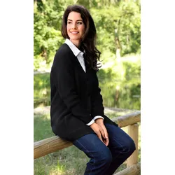 Baumwoll-Strickjacke in schwarz in Größe 36/38 von DW-Shop, Schwarz, 36/38