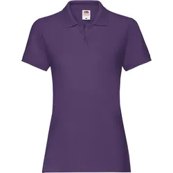Fruit of the Loom LADIES PREMIUM POLO - Damen Polo-Shirt mit Zwei-Knopfleiste, violett, M