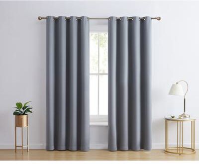 HLC.me Laurance 100% Blackout Curtains - Thermal Insulation Energy Efficient Grommet Window Curtains, Set of 2