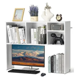 VEVOR Schreibtisch Bücherregal 1-stufiger Organizer (94 x 24 x 73 cm) Tischregale Schreibtisch Organizer Ausstellungsregal aus Spanplatten mit rutschfesten Füßen, für Büro Wohnheim, Weiß