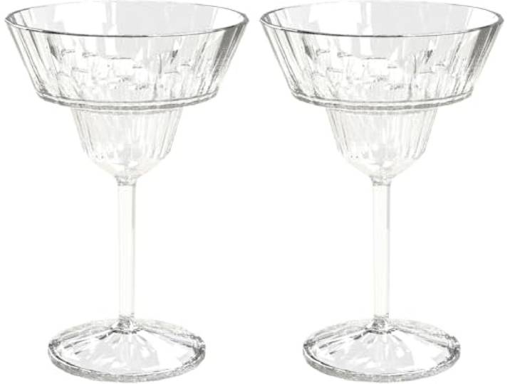 koziol Superglas Club No. 16, 2 Stück, 250 ml, Margarita-Glas aus kristallklarem Kunststoff, luxuriös, unzerbrechlich, wiederverwendbar, Party, Camping, 2er Set