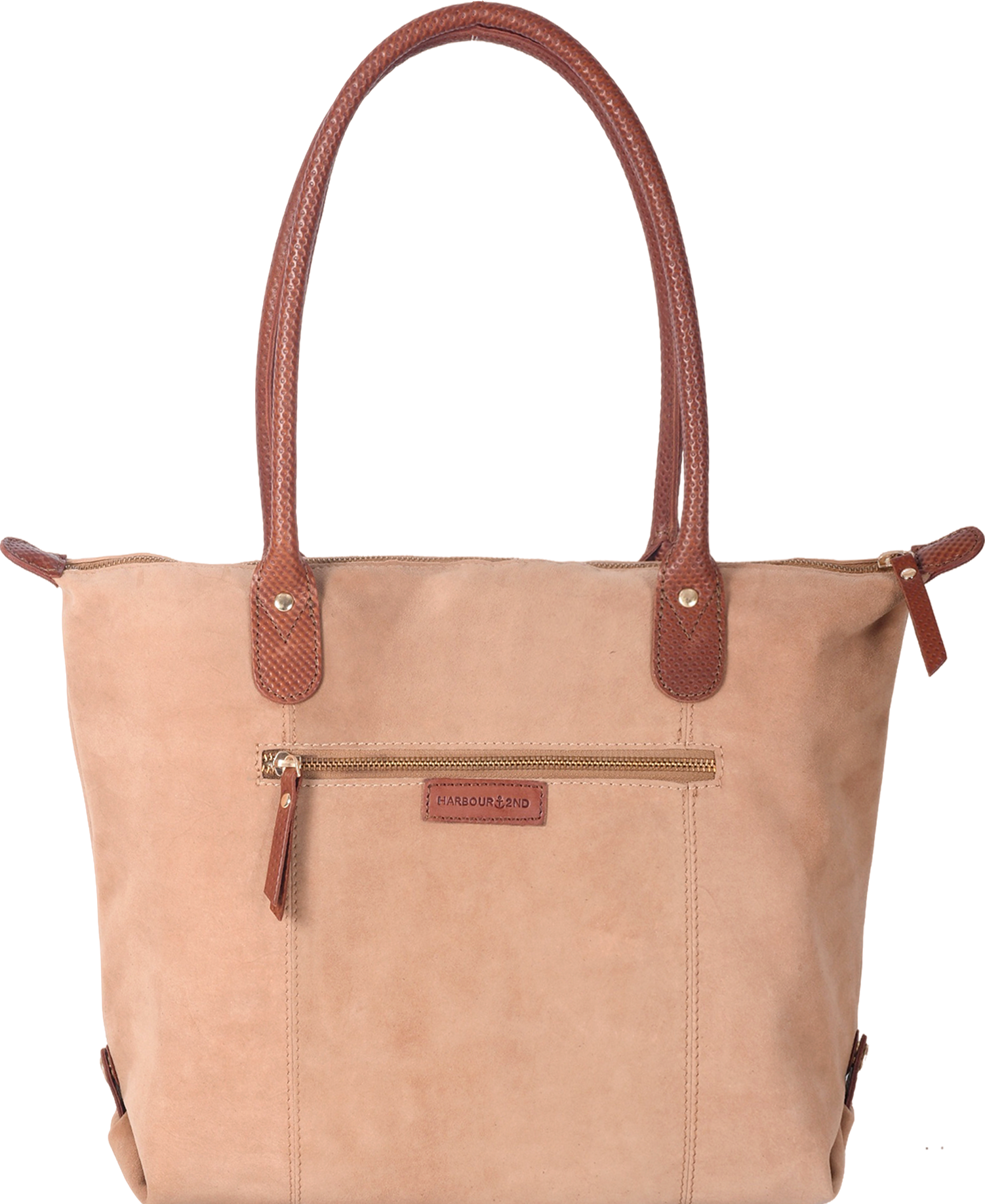 Handtasche HARBOUR 2ND, Damen, Gr. B/H/T: 38cm x 27cm x 14cm, hazelnut, Ziegenleder, Taschen Handtasche, Henkeltasche, Umhängetasche mit dekorativem Fransenanhänger hazelnut B/H/T: 38cm x 27cm x 14cm