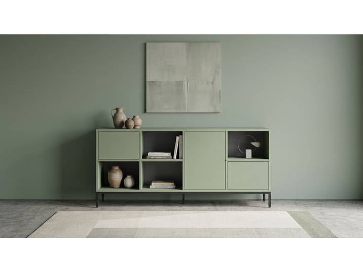 Buffet bas en MDF peint avec espaces de rangement MDF Peint Vert pâle