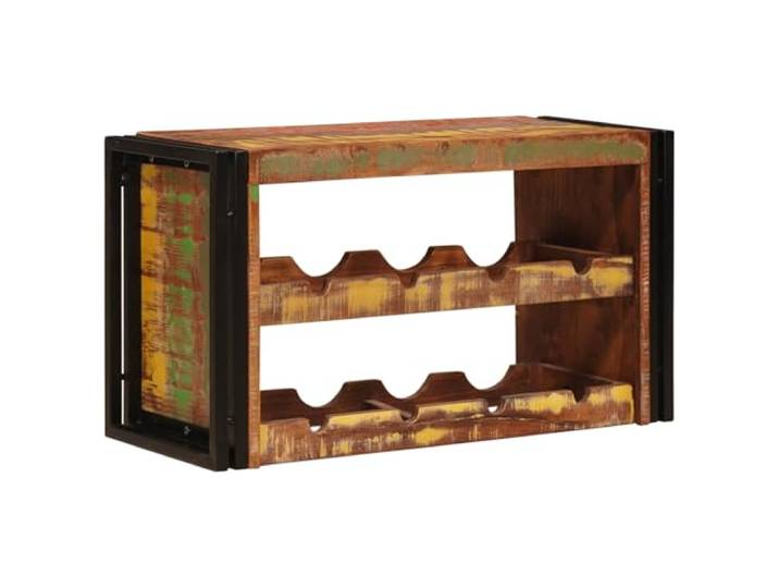 KDVXBCQJH Weinregal Wandmontage 80x45x33 cm Flaschenregal Altholz Braun Industrieller Blickfang fürs Esszimmer: Robuste Hängestruktur schafft stilvolle Ordnung für edle Tropfen im Loft.