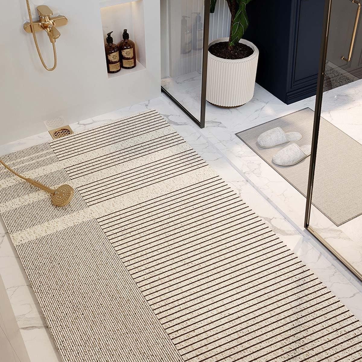 Grijs Douchemat Badkamer met Antislip en Zachte Loofah Textuur