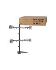 LogiLink Quad Monitor Desk Stand Aufstellung für 4 LCD-Anzeigen fester kaltgepresster Stahl Bildschirmgröße: 33-81,3 cm 13"-32" monitor desk stand tilt -45°/+45° swivel -90°/+90° rotation -180°/+180° 13-32 max. 8 kg (BP0046)