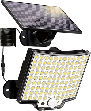 Uplift Curations Solar 3 Mode Split Outdoor Motion Sensor Floodlight With Remote Control 106 Led