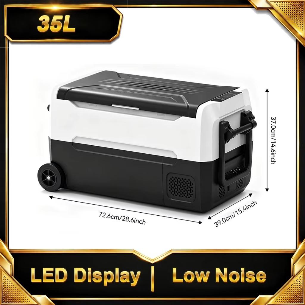 Auto-Kühlschrank 35 l - Kompressor-Kühlbox - 12/24 V Gleichstrom - 100-240 V Wechselstrom - Einstellbare Temperatur - LED-Display - Camping und Reisen
