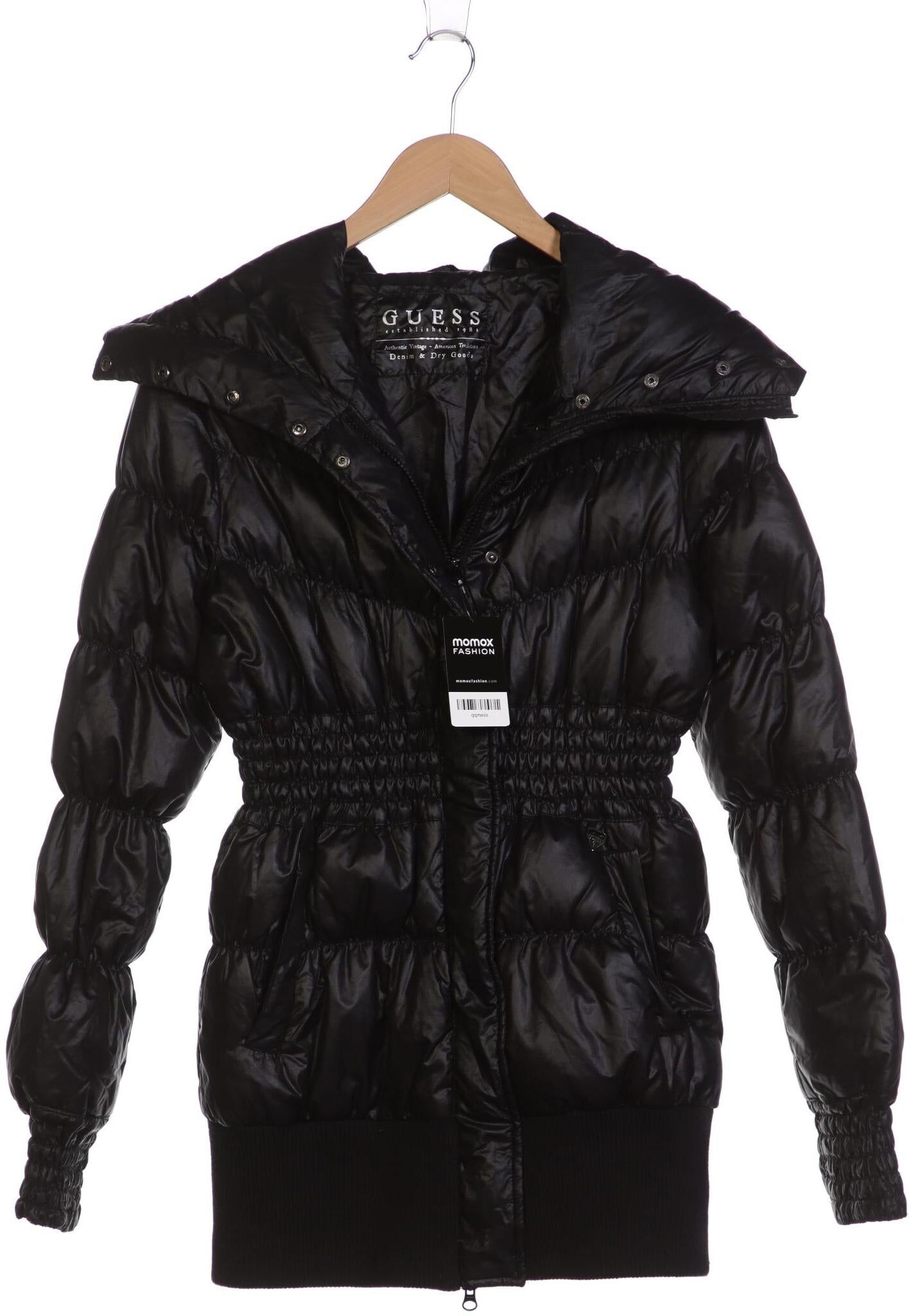 Guess Damen Mantel, Schwarz, Gr. M, Baumwolle / Synthetik - Second Hand