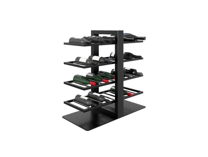 Metalo Pro Weinregal Corse Metall,Schwarz, Für 40 Weinflaschen 80/80/30cm, 30x80x80 cm, Weinregale