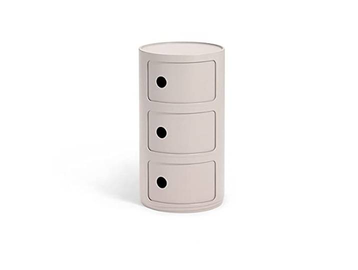 Kartell Componibili Bio\, Meuble Conteneur 3 éléments\, Crème Comodino Componibili Bio 3 Elementi Panna 05970/PA KartellUn’icona del design Kartell in versione sostenibileIl Componibili