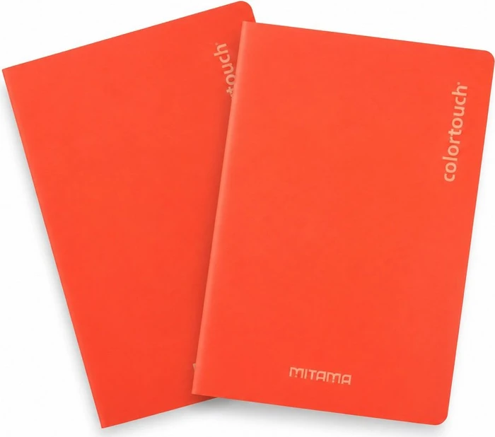 MITAMA, A4, kariert, 42 Blatt, neonorange - 2er-Pack