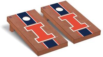 Skip's Garage Illinois Fighting Illini Rosewood Cornhole Board Set