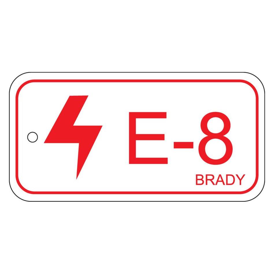 Brady B-7527, Polypropylen Schild, Energy Source Tag - Electrical/Elektrik, 75 x 38mm, Rot auf Wei (ENERGY TAG-E-8-75X38MM-PP/25)