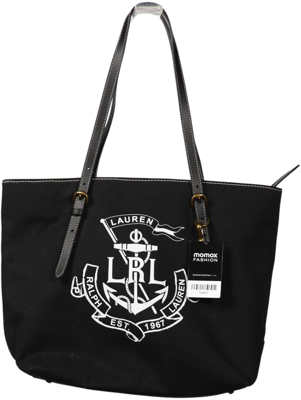 Lauren Ralph Lauren Damen Handtasche gross, Schwarz, Baumwolle - Second Hand