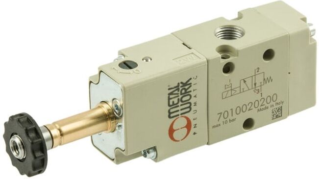 Riegler Electrovanne 3/2 voies, électropneumatique, monostable, G 1/8, NO (7010020400)