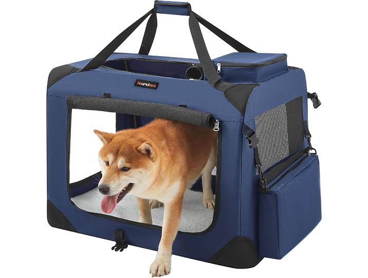 Faltbare Hundebox L 70x52cm Oxford atmungsaktiv dunkelblau