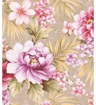 Seabrook Designs Oana Tropical Floral Unpasted Wallpaper