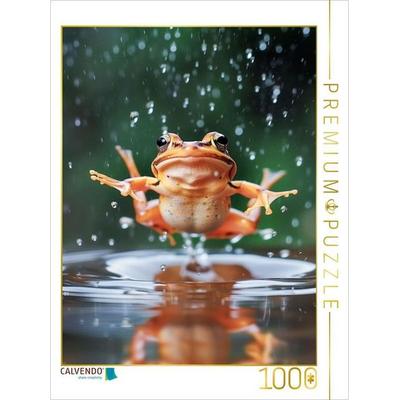 CALVENDO Puzzle Glaube an dich selbst, so wie ein Frosch glaubt, dass er fliegen kann | 1000 Teile Lege-Größe 64x48cm Foto-Puzzle für glückliche