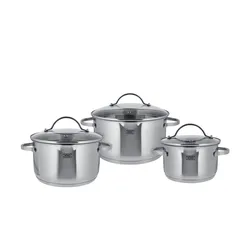 KHG Topfset  3 teilig   ¦ silber ¦ Edelstahl