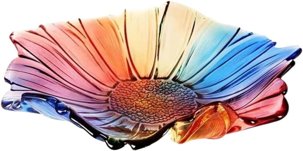 Decoratieve glazen fruitschaal in zonnebloemvorm voor in de keuken
